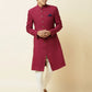 Burgundy Textured Sherwani Set - Spring Break