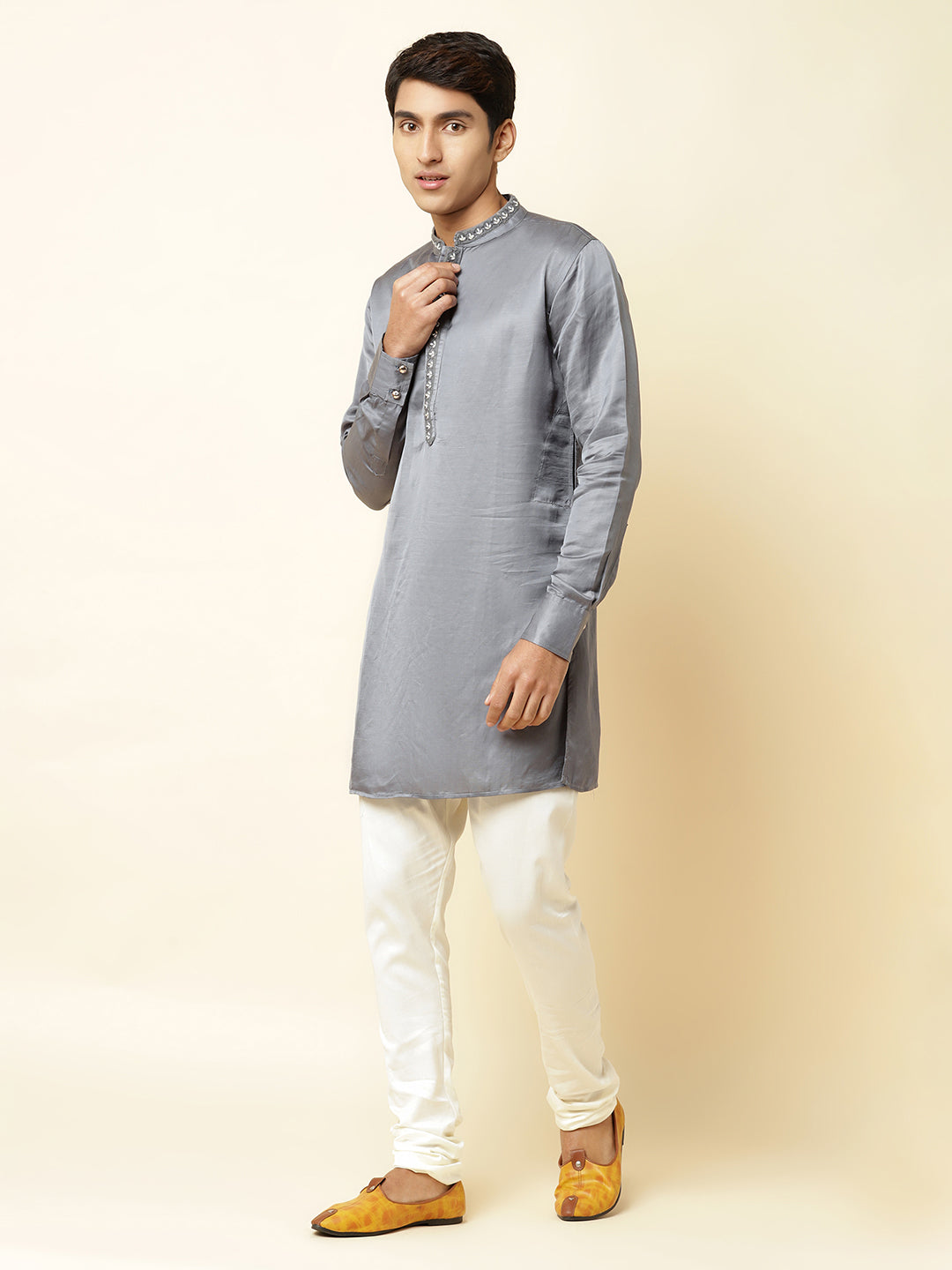 Grey Embroidered Kurta - Spring Break