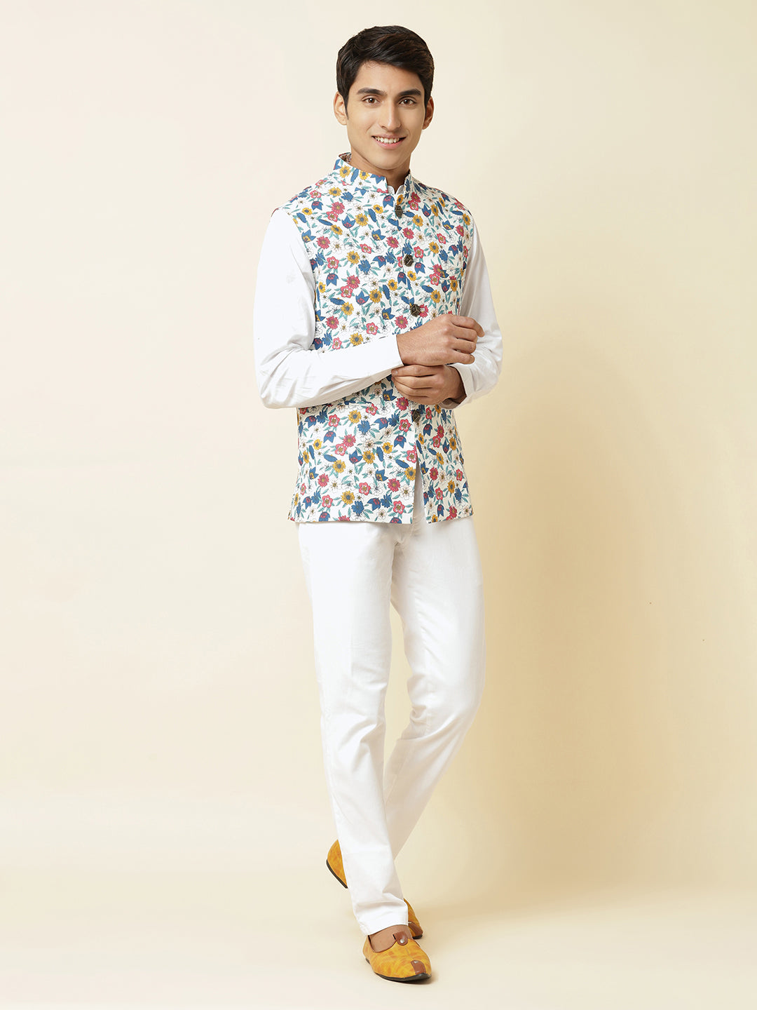Multi-Colour Floral Print Bundi Jacket - Spring Break