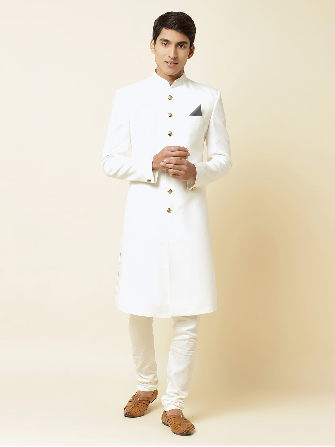 White Sherwani Set - Spring Break