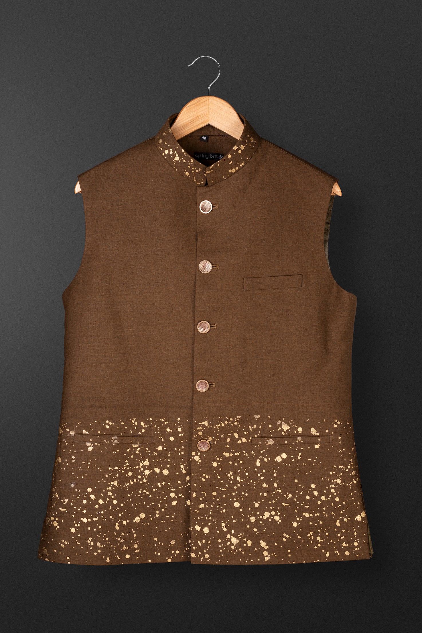 Splash of Gold Bundi Jacket - Brown - Spring Break