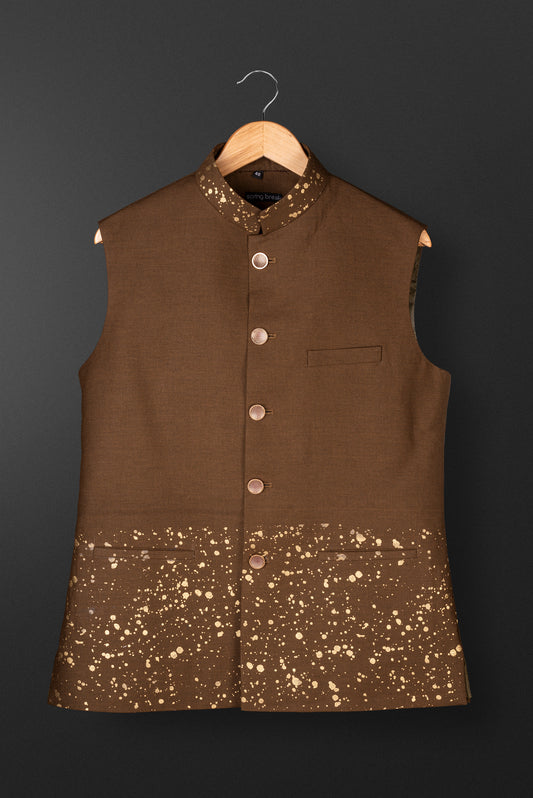 Splash of Gold Bundi Jacket - Brown - Spring Break