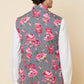 Grey Floral Print Bundi Jacket - Spring Break