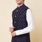Navy Blue Embroidered Bundi Jacket - Spring Break