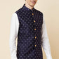 Navy Blue Embroidered Bundi Jacket - Spring Break