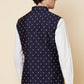 Navy Blue Embroidered Bundi Jacket - Spring Break