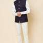 Navy Blue Embroidered Bundi Jacket - Spring Break