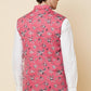 Pink Floral Print Bundi Jacket - Spring Break