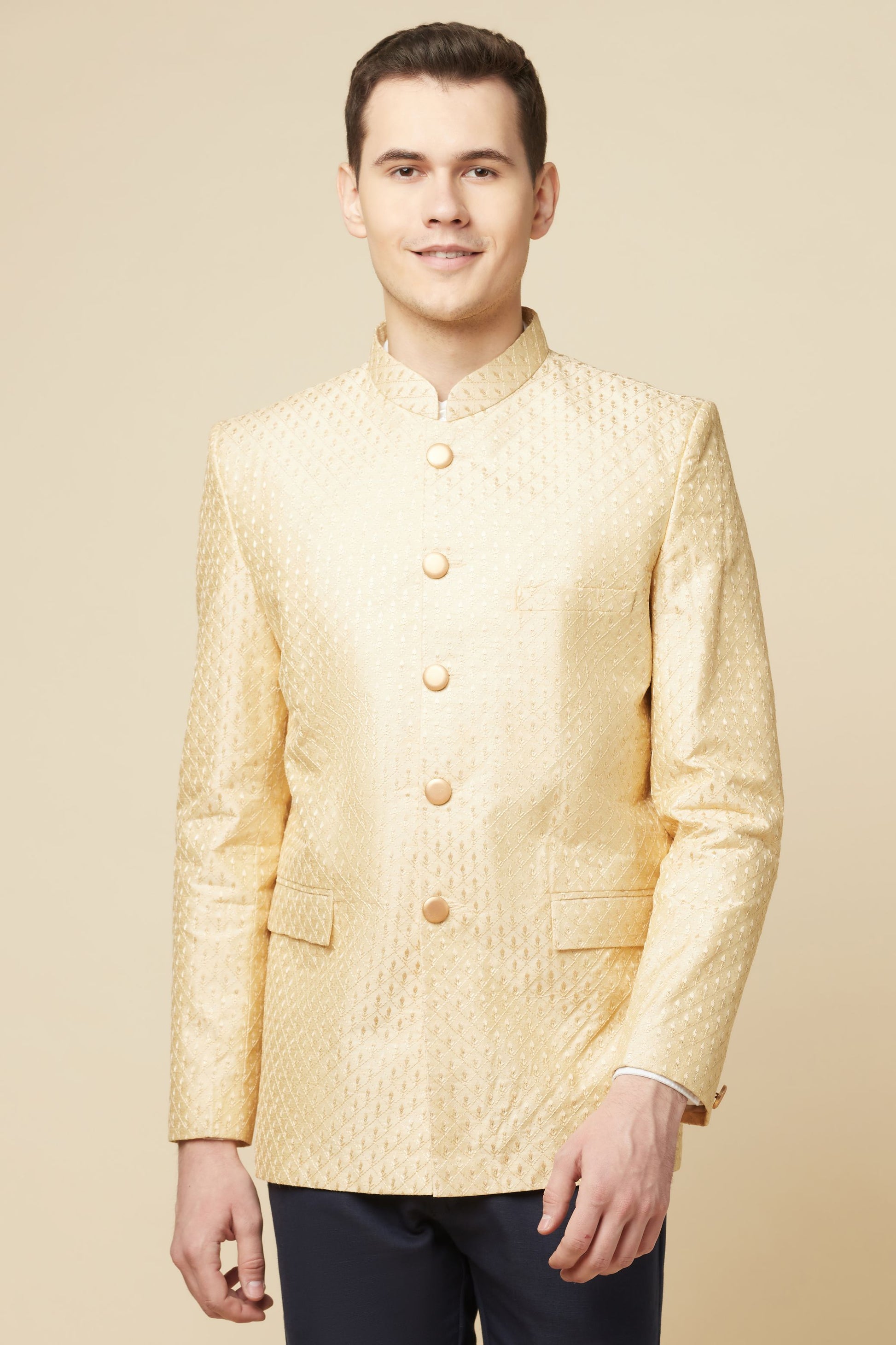 Nude Embroidered Jodhpuri Jacket - Spring Break