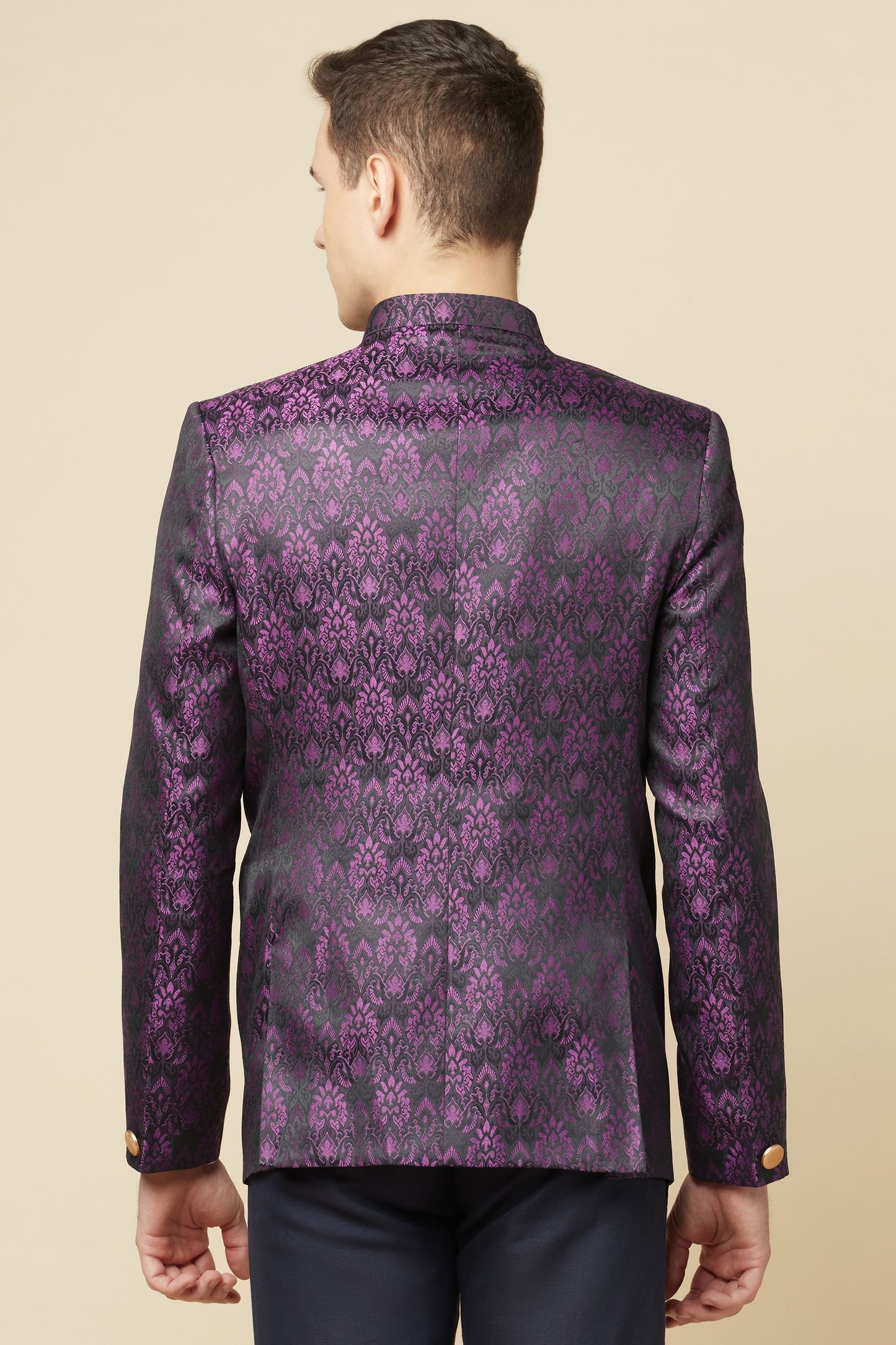 Purple Brocade Jodhpuri Jacket - Spring Break