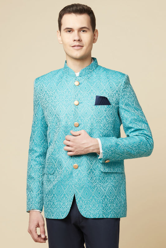 Green Brocade Jodhpuri Jacket - Spring Break