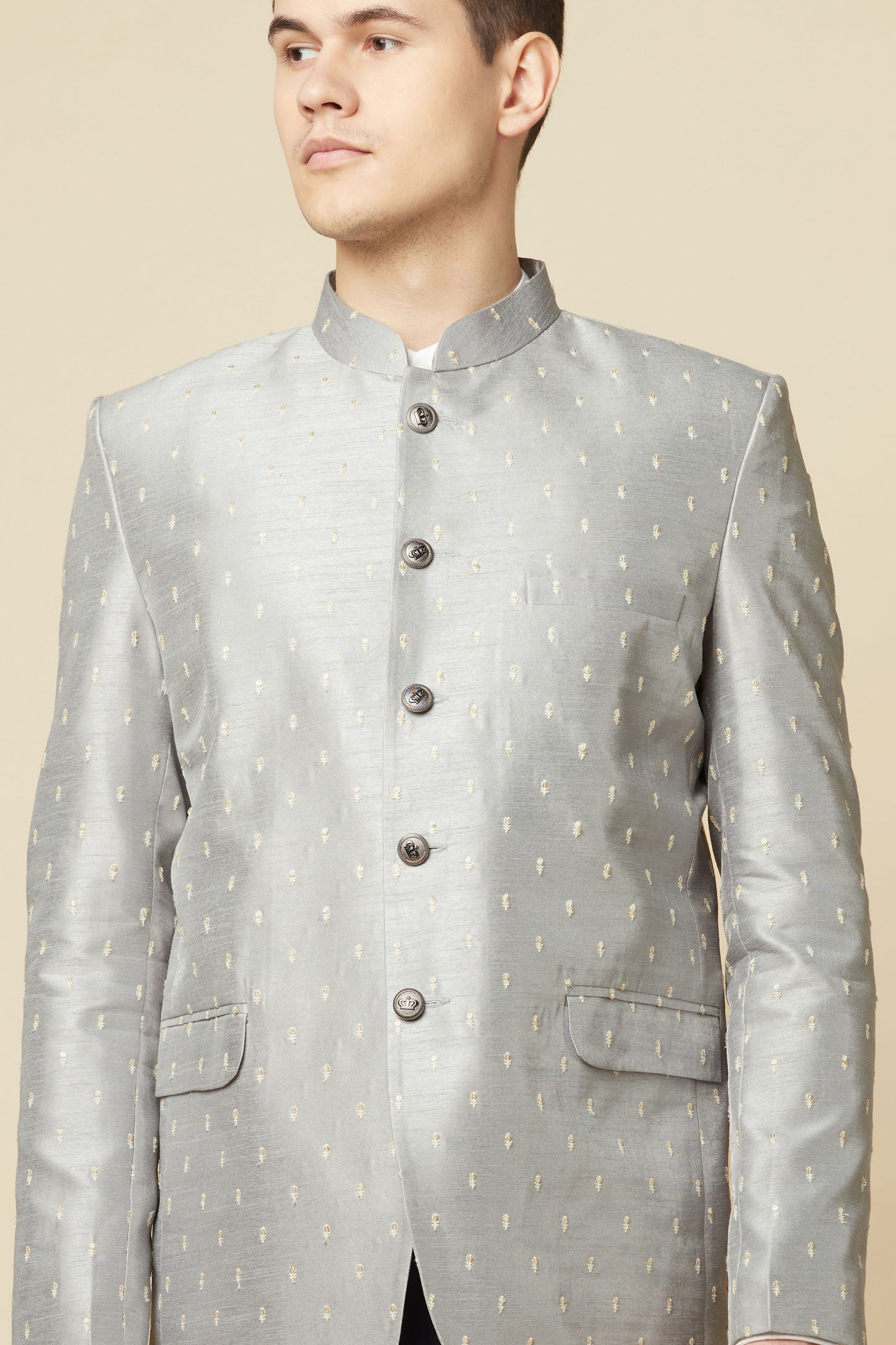Grey Embroidered Jodhpuri Jacket - Spring Break