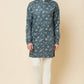 Teal Floral Print Kurta Set - Spring Break