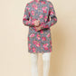 Grey Floral Print Kurta Set - Spring Break