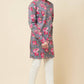 Grey Floral Print Kurta Set - Spring Break