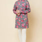 Grey Floral Print Kurta Set - Spring Break