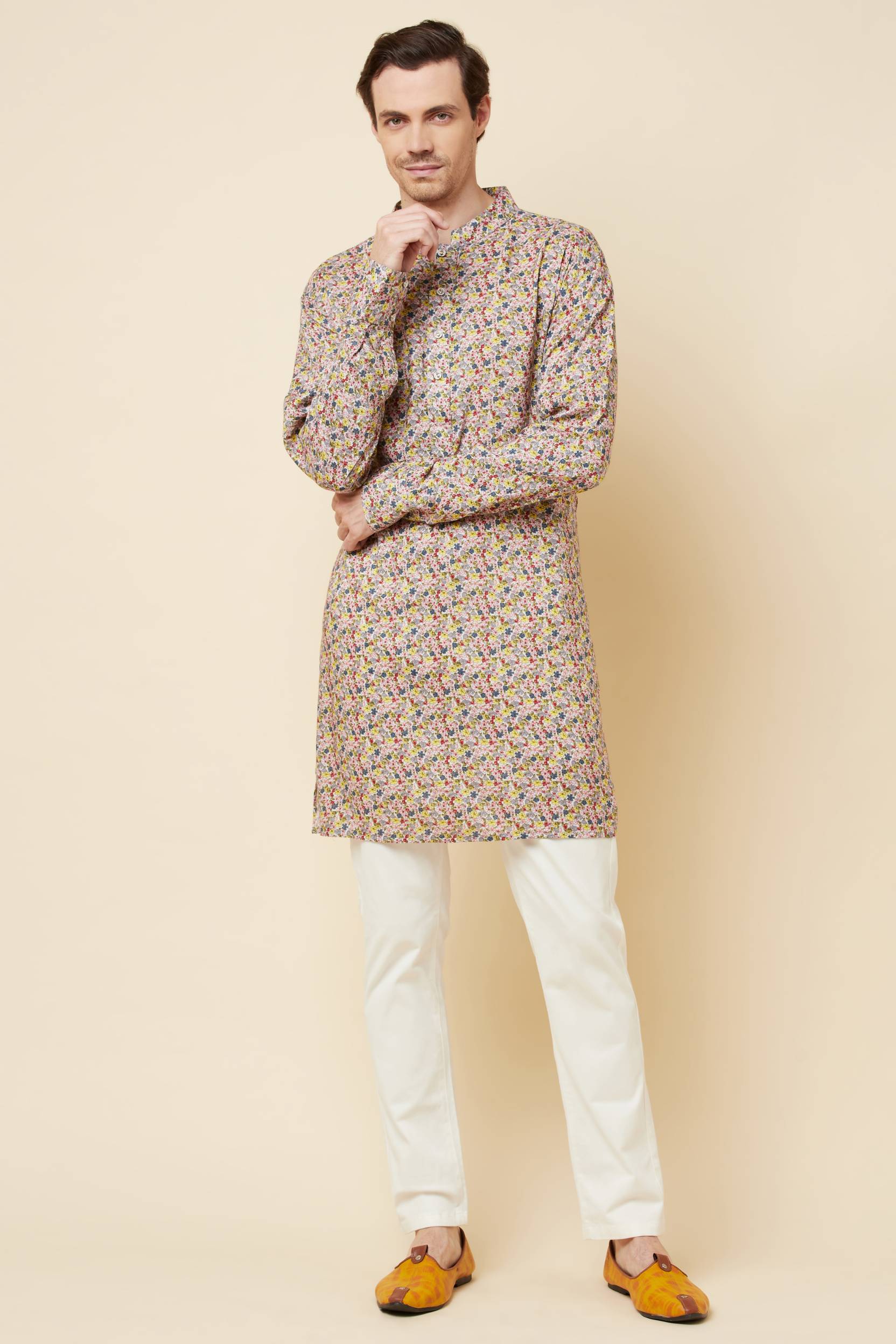 Multi Floral Print Kurta Set - Spring Break