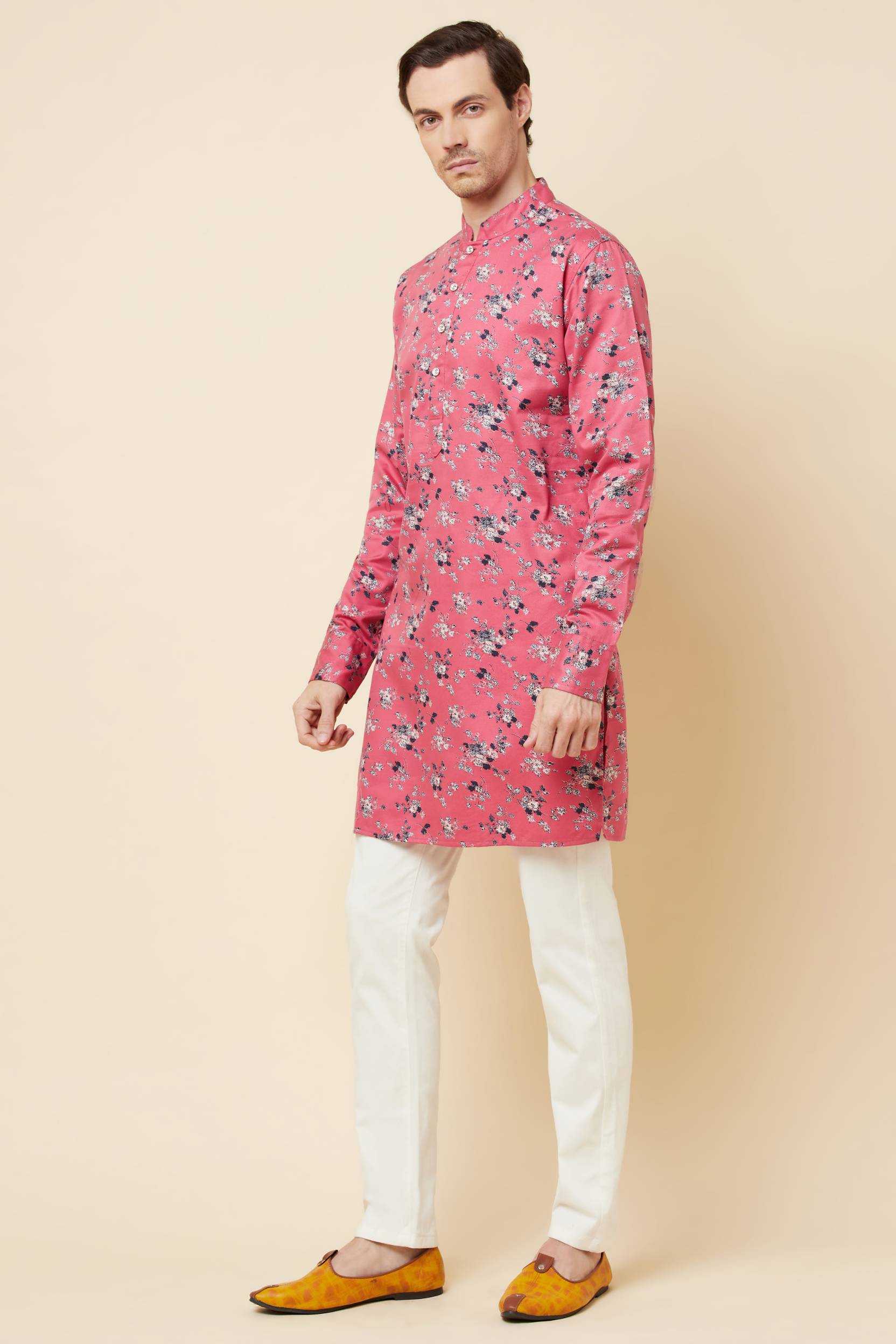 Pink Floral Print Kurta Set - Spring Break