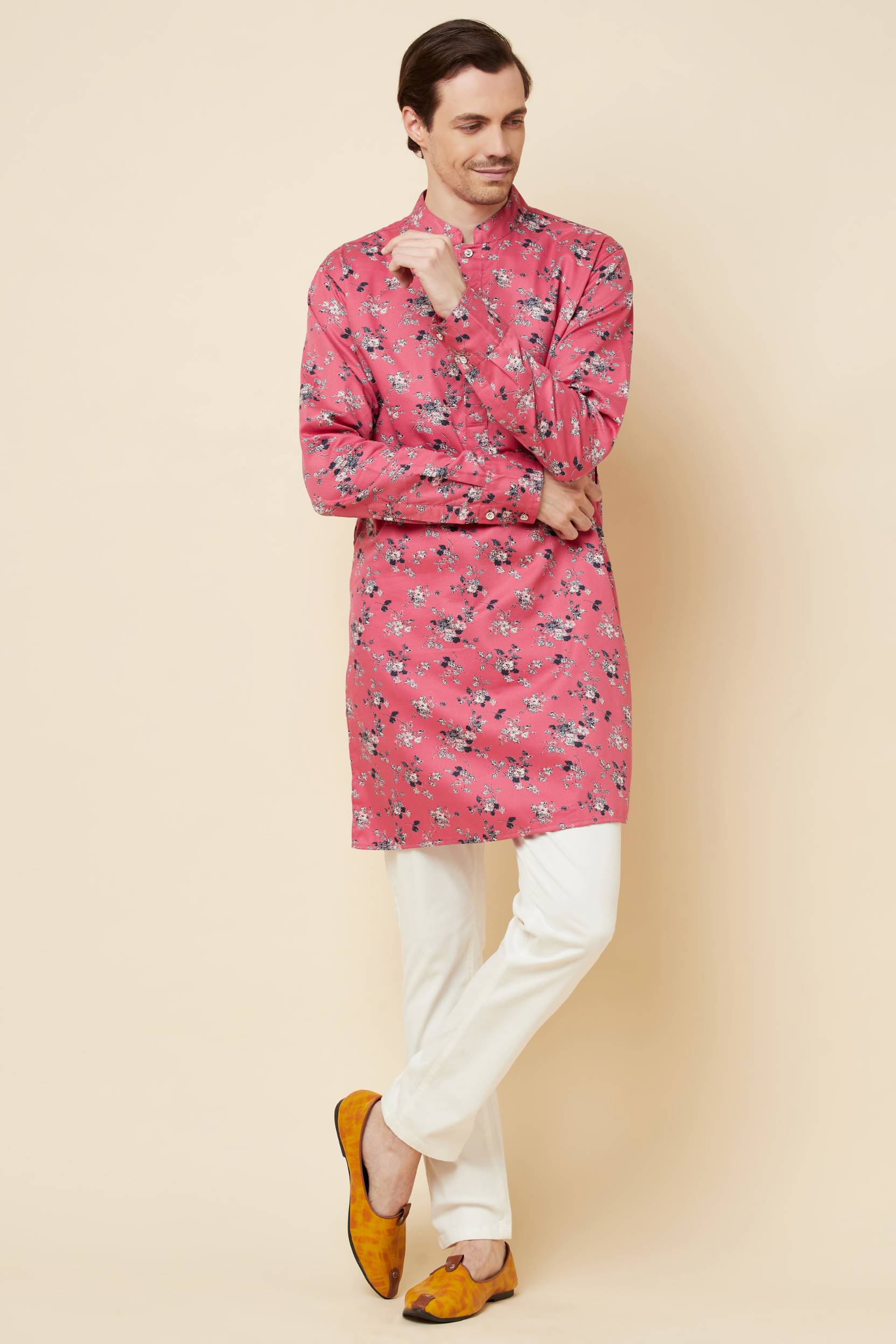 Pink Floral Print Kurta Set - Spring Break