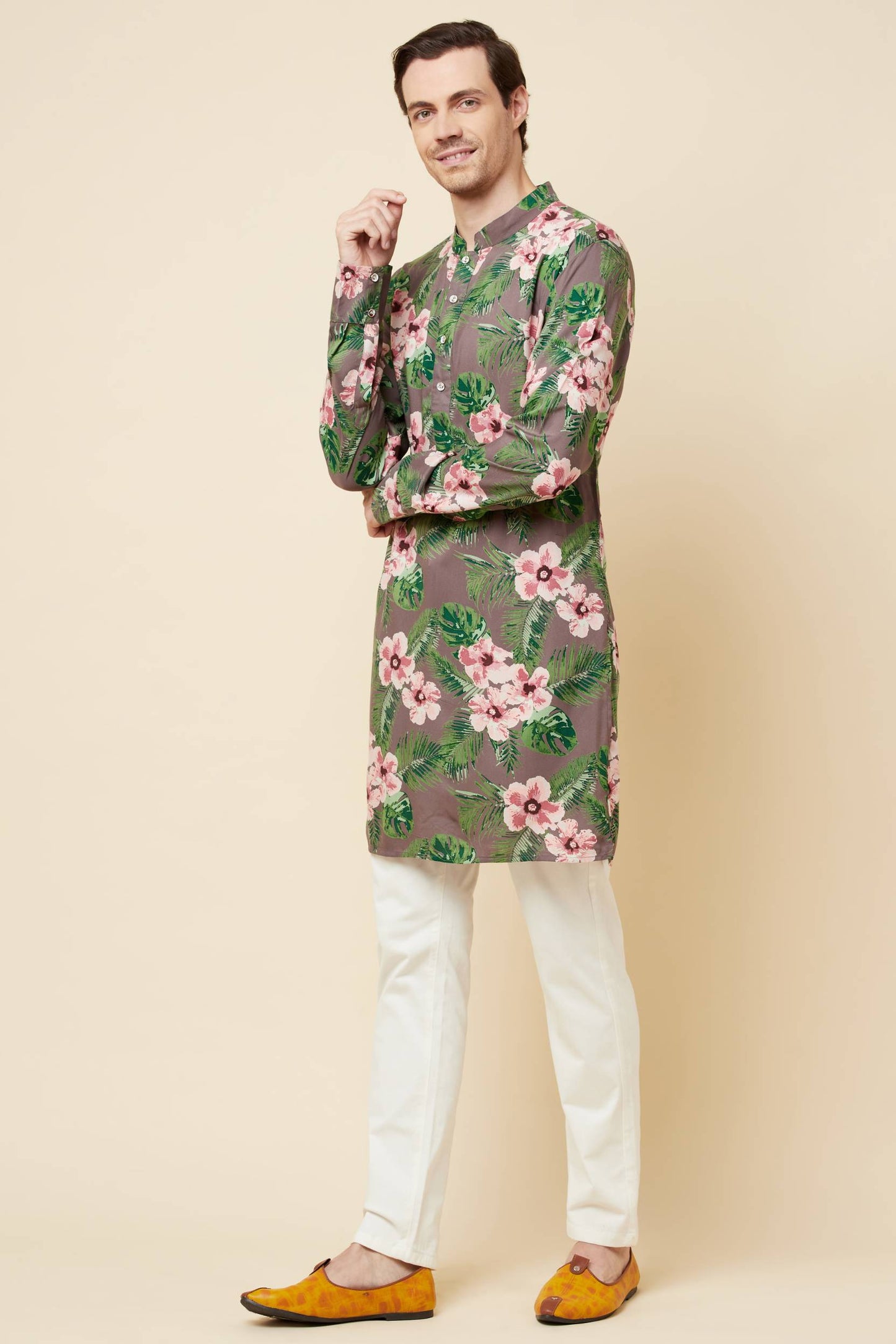 Large Floral Print Kurta Set - Spring Break