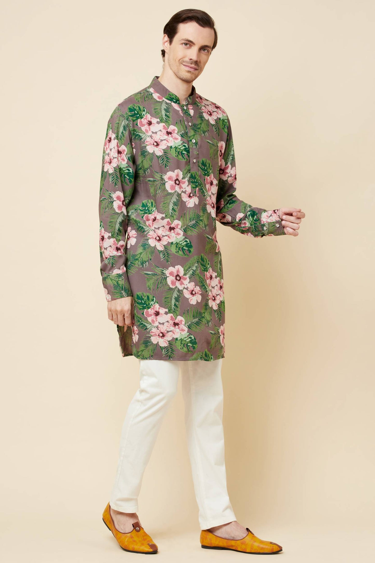 Large Floral Print Kurta Set - Spring Break