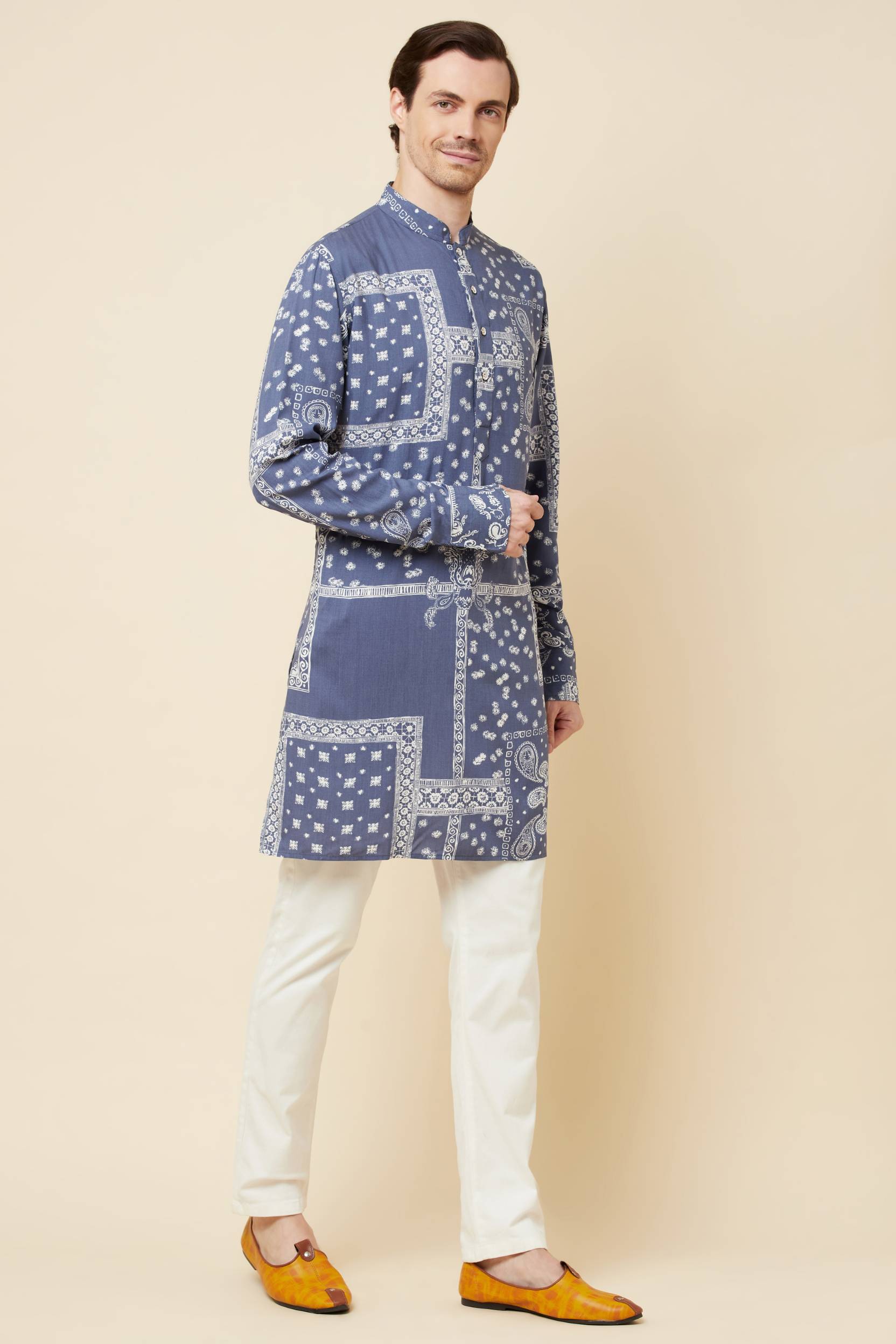 Blue Paisley Print Kurta Set - Spring Break