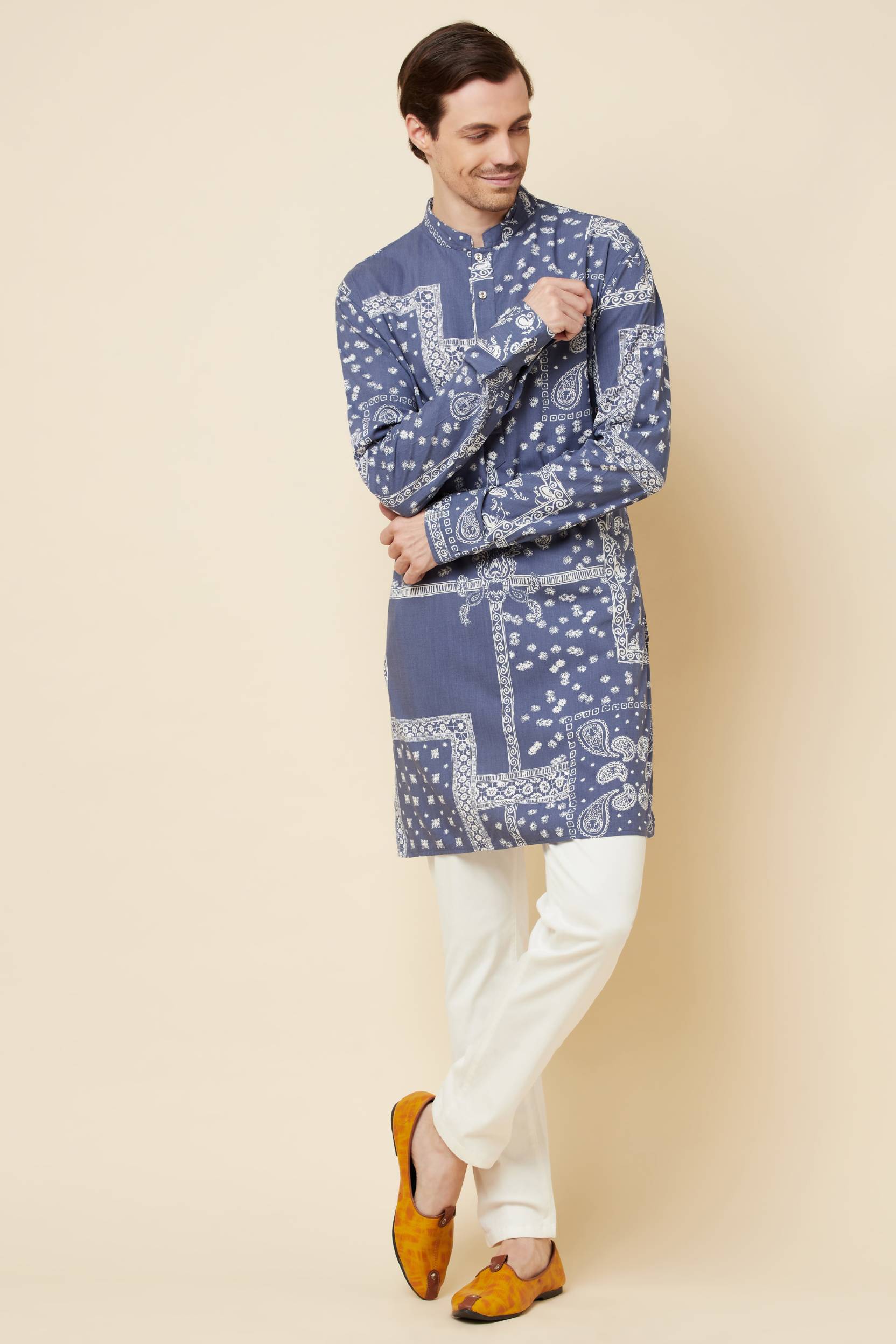 Blue Paisley Print Kurta Set - Spring Break
