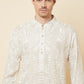 White Lucknowi Embroidered Kurta Set - Spring Break