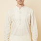 White Lucknowi Embroidered Sequin Kurta Set - Spring Break