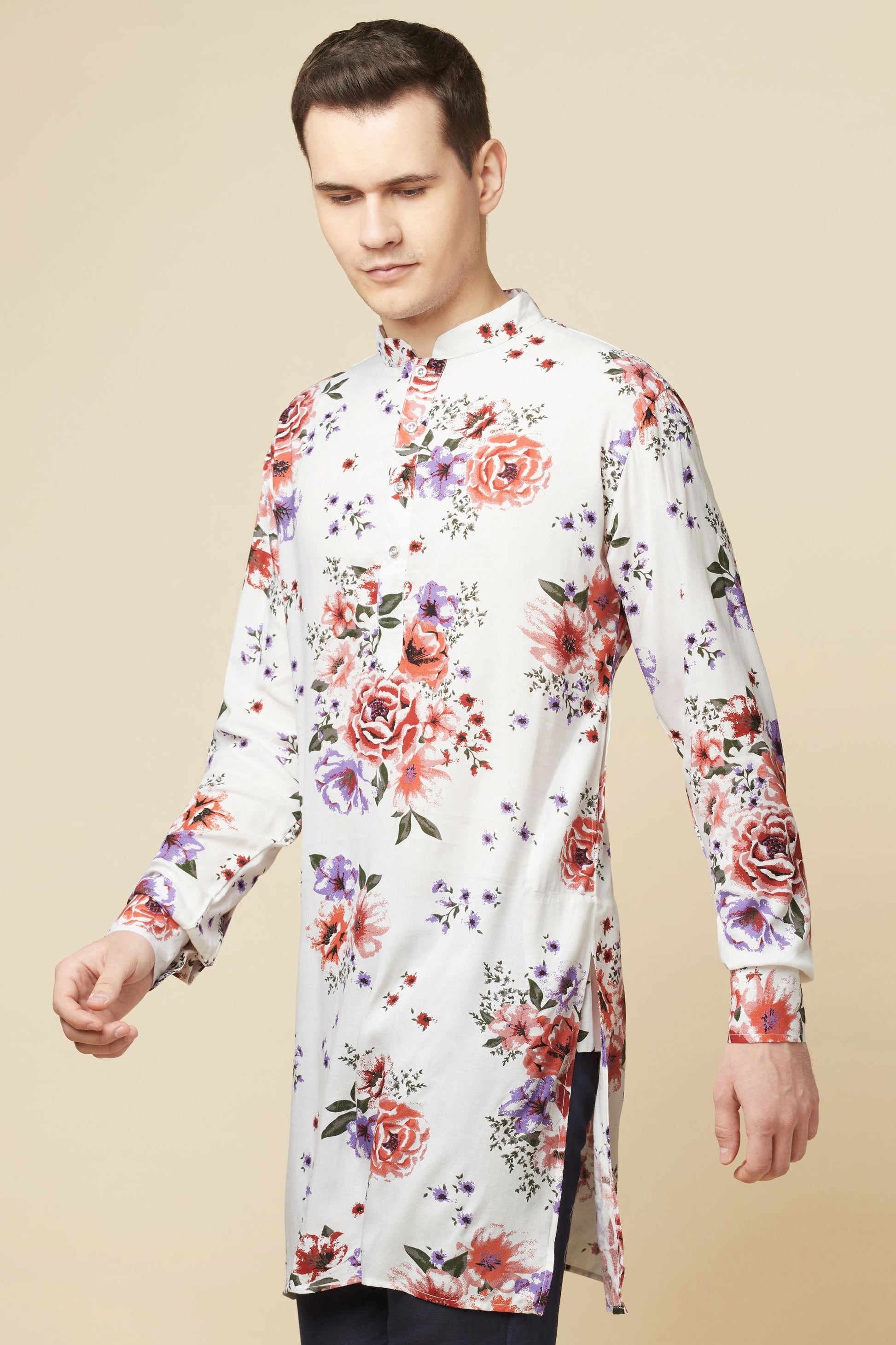 White Digital Print Kurta - Spring Break