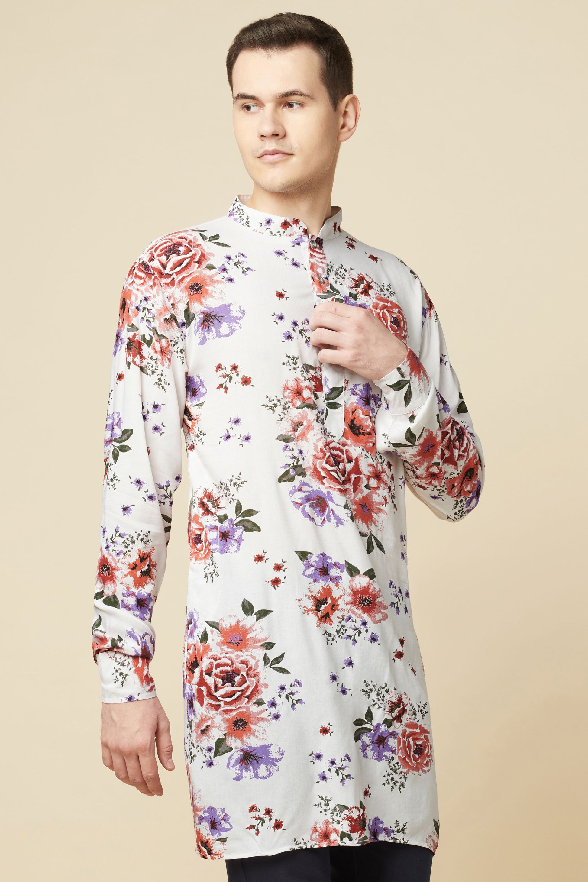 White Digital Print Kurta - Spring Break