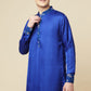 Blue Kurta with Floral Print Detail - Spring Break