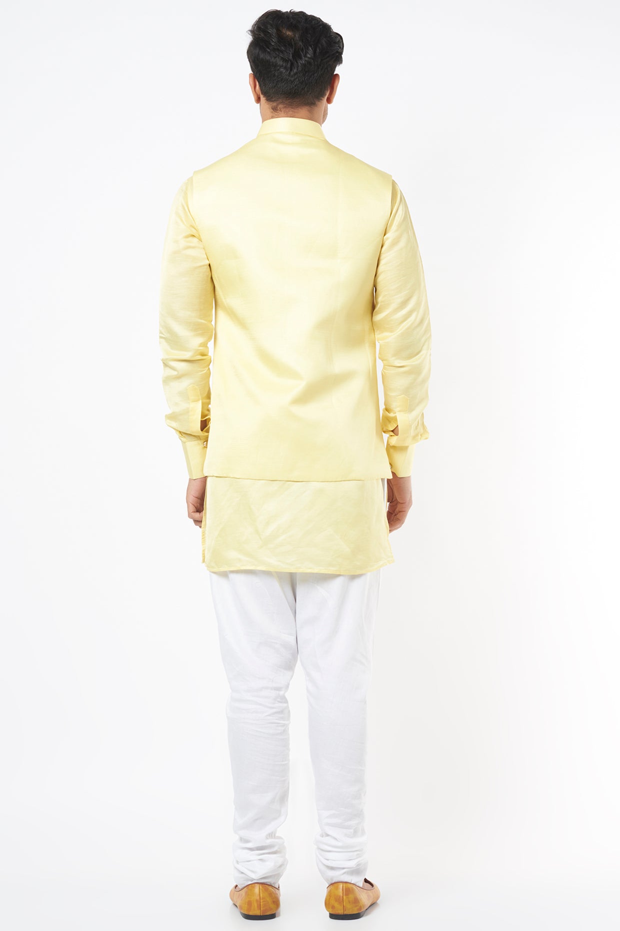 Yellow Bundi Jacket with Kurta Set - Spring Break