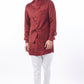 Maroon Asymmetrical Bundi Jacket with Kurta Set - Spring Break
