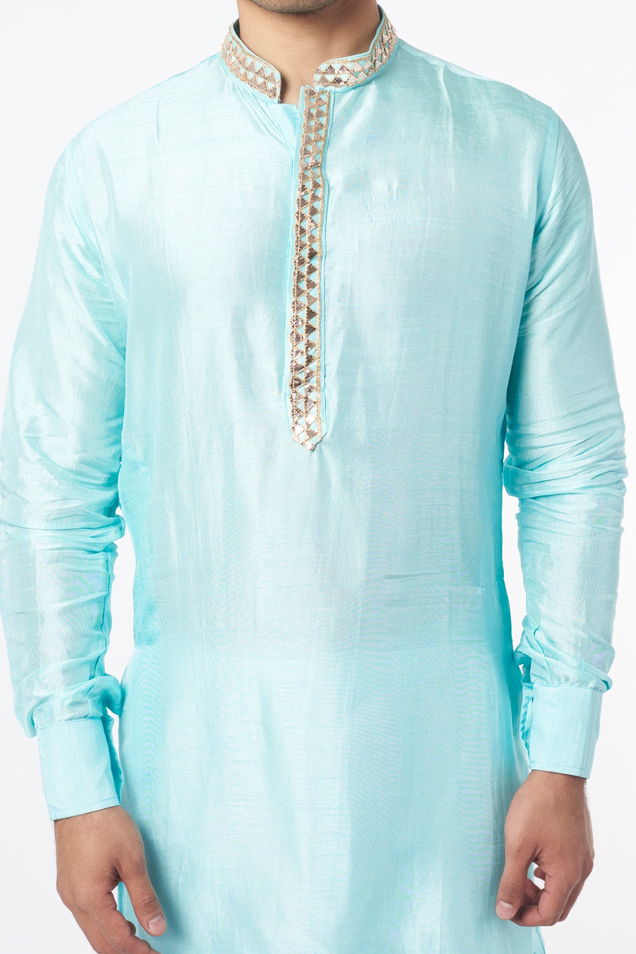 Ice Blue Embroidered Kurta Set - Spring Break