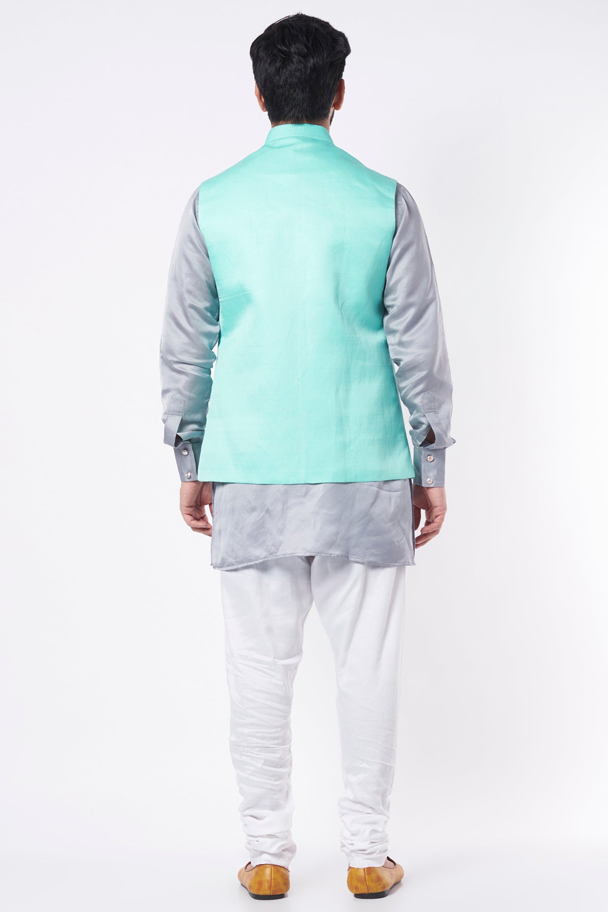 Colour Block Bundi Jacket with Kurta Set - Spring Break
