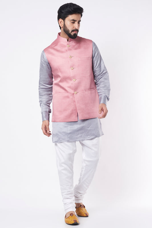 Contrast Bundi Jacket with Kurta Set - Spring Break