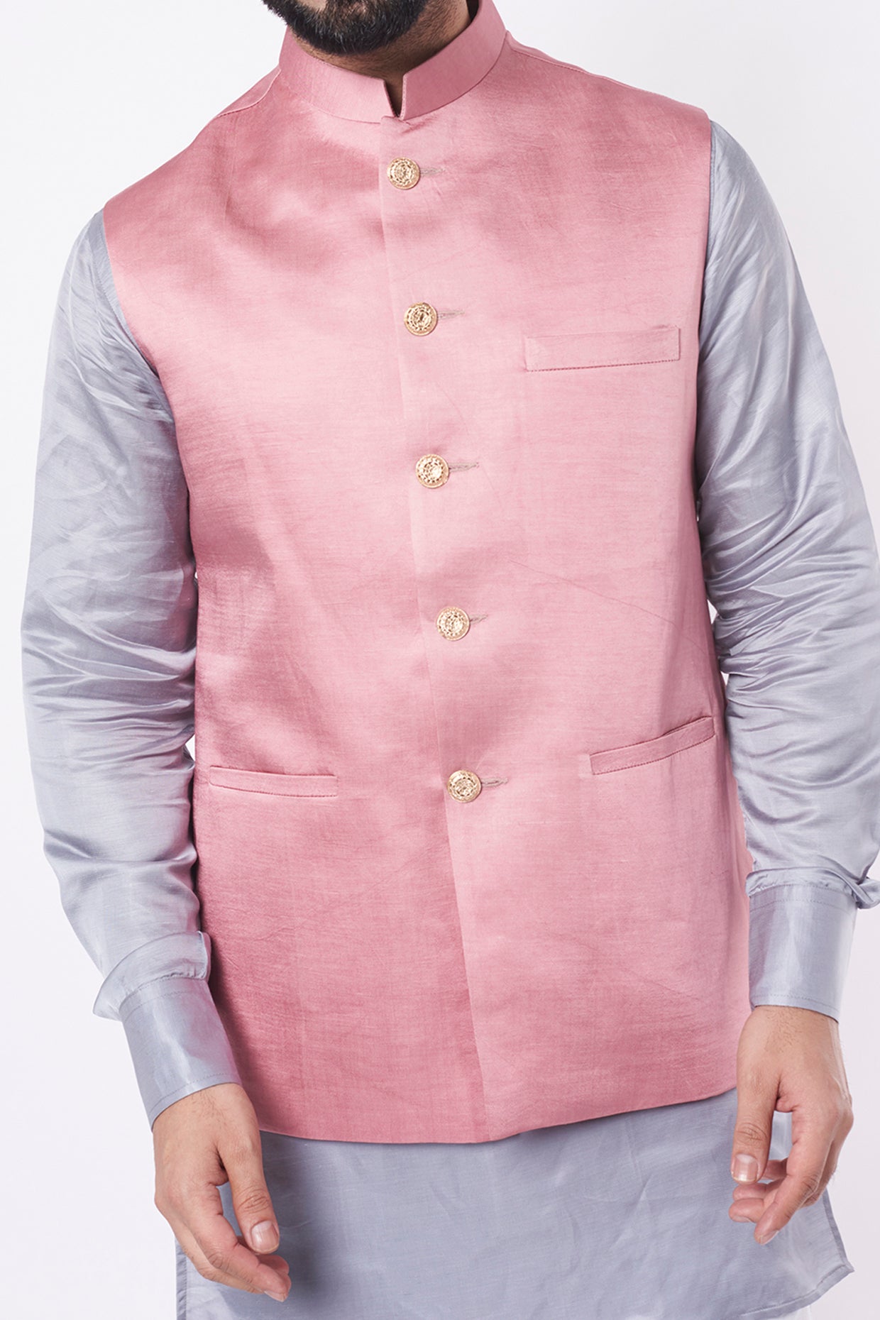 Contrast Bundi Jacket with Kurta Set - Spring Break