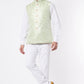 Mint Green Jacquard Bundi Jacket - Spring Break