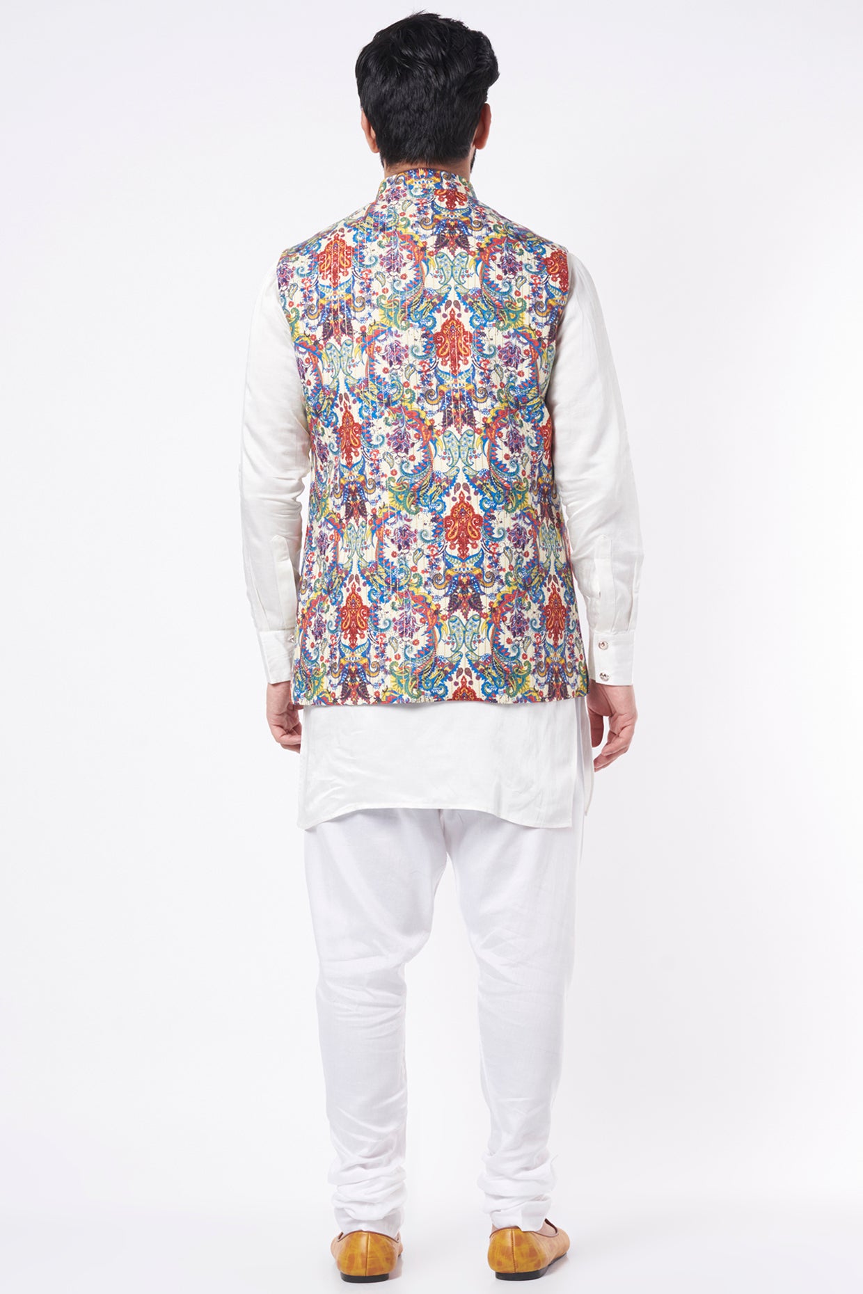 Threadwork Bundi Jacket with Kurta Set - Spring Break