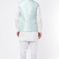 Blue Jacquard Bundi Jacket with Kurta Set - Spring Break