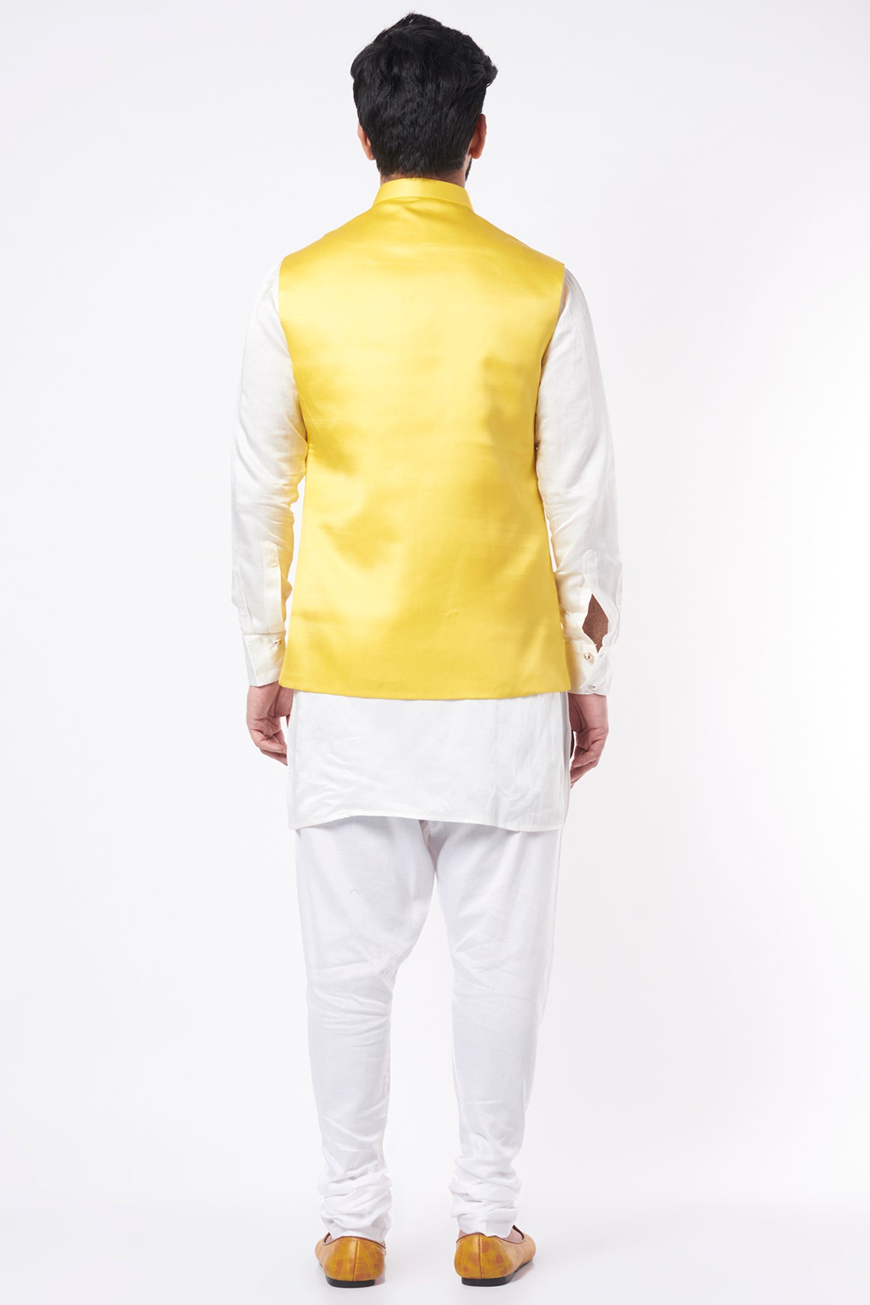 Yellow Bundi Jacket with Kurta Set - Spring Break