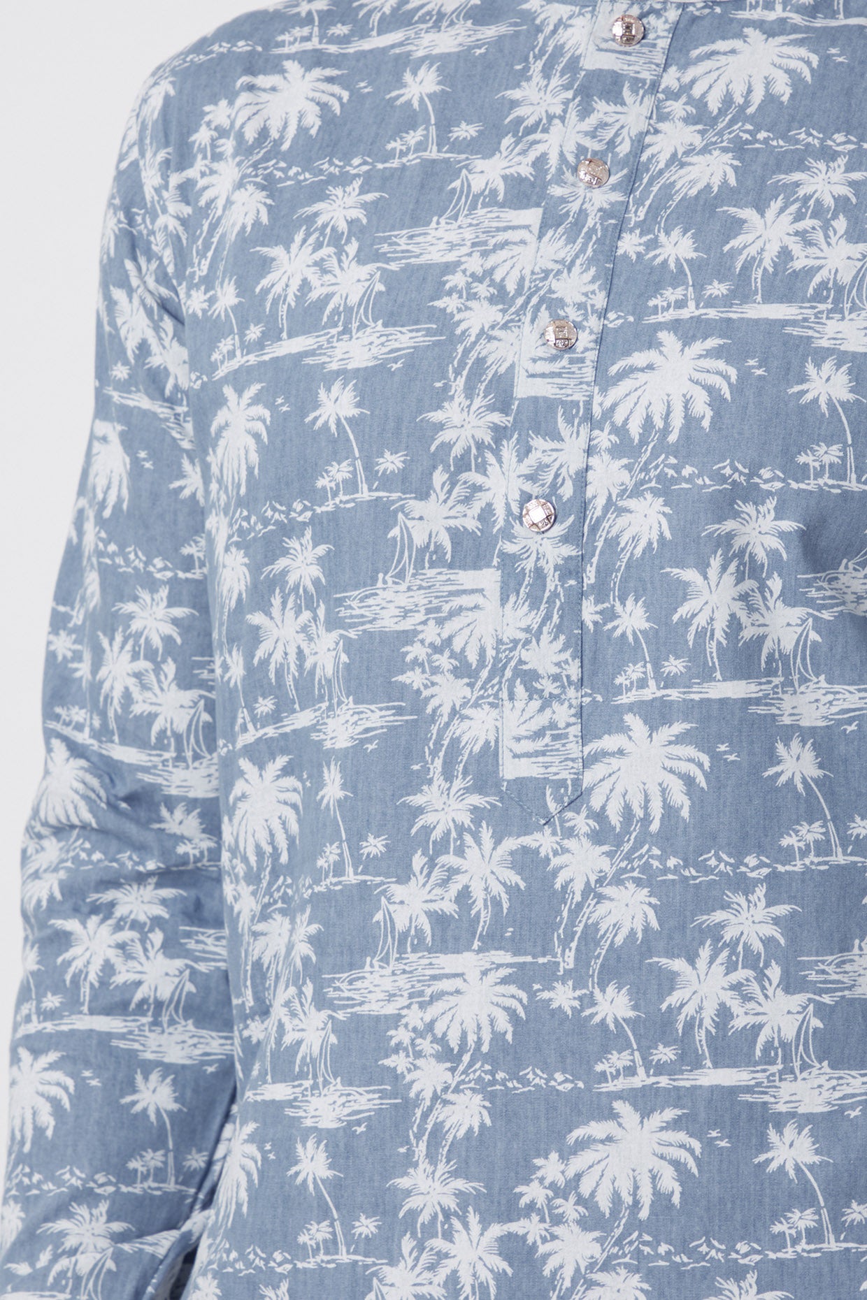 Denim Palm Tree Kurta - Spring Break
