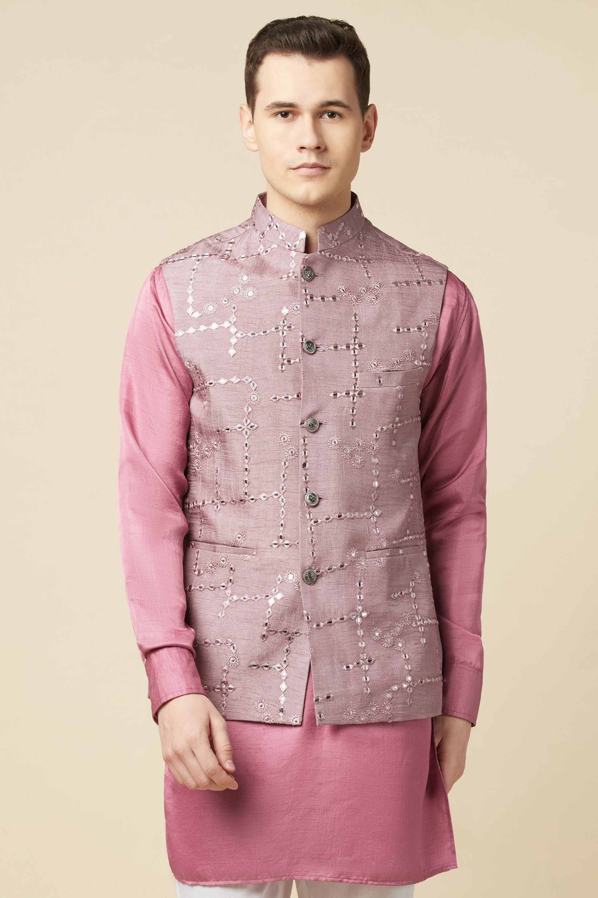 Mirror Embroidered Jacket Kurta Set - Spring Break