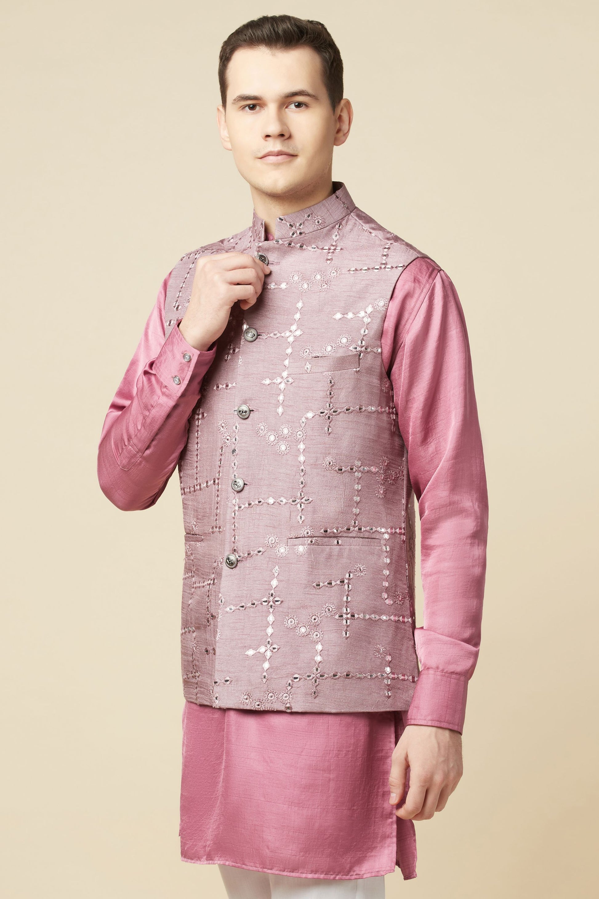 Mirror Embroidered Jacket Kurta Set - Spring Break