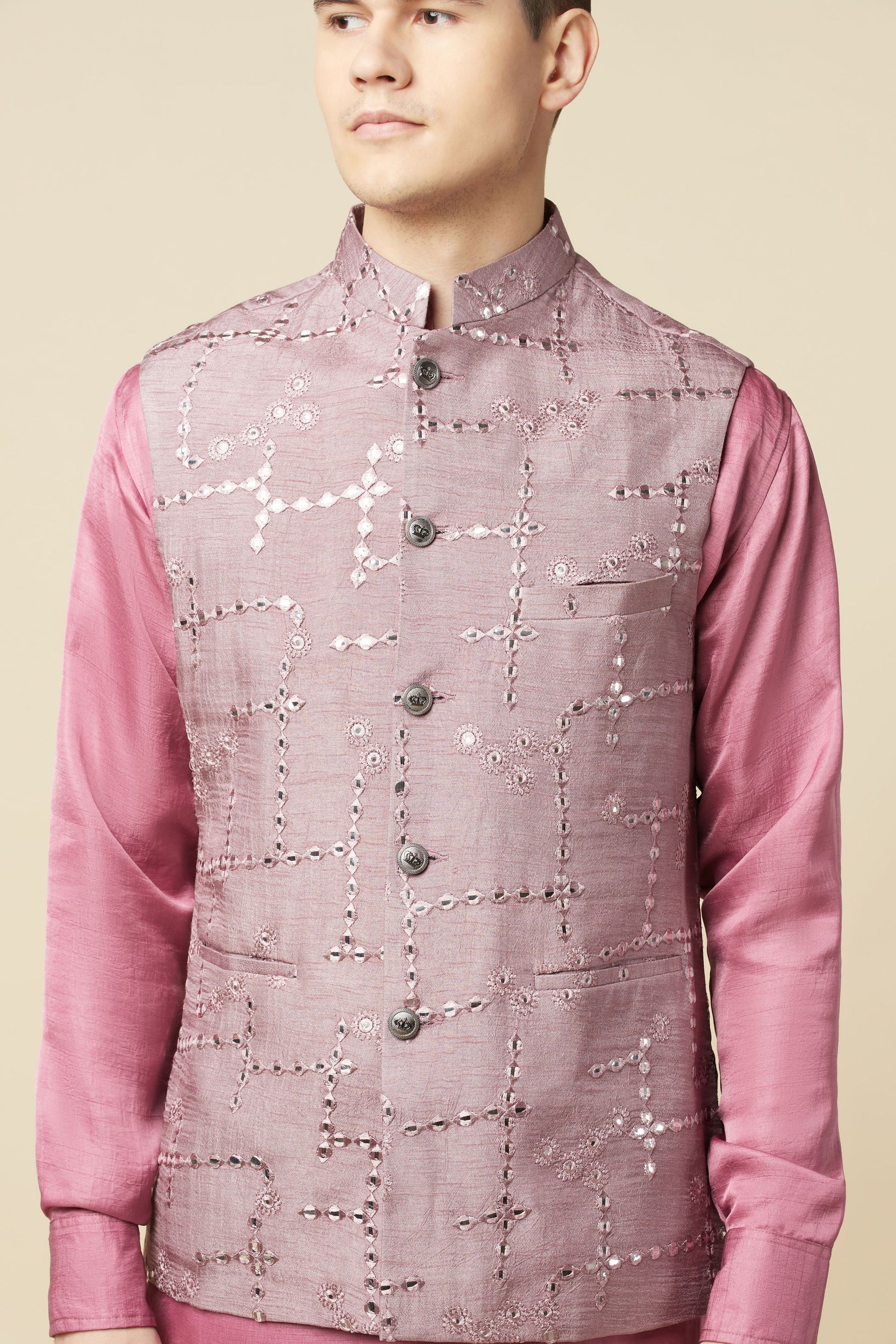 Mirror Embroidered Jacket Kurta Set - Spring Break