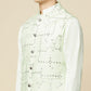 Mint Green Mirror Embroiedered Jacket Kurta Set - Spring Break
