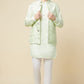 Mint Green Mirror Embroiedered Jacket Kurta Set - Spring Break