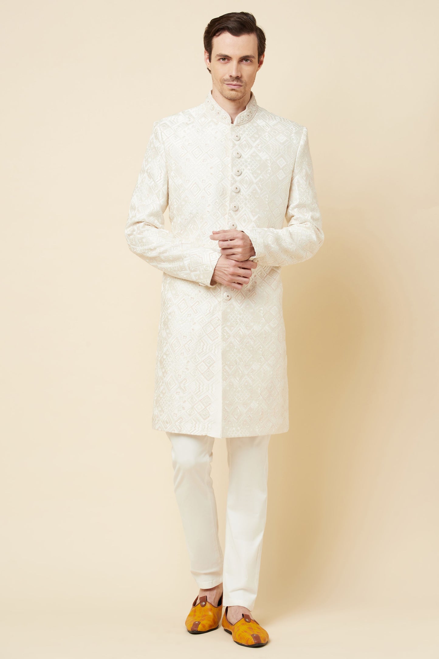 Classic Lucknowi Embroidered Sherwani Set - Spring Break